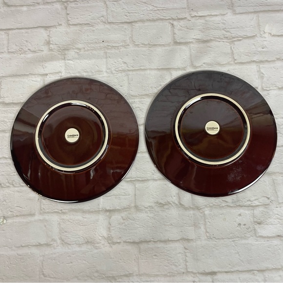 2 CRATE & BARREL Mahogany Dinner Plate 11.25" Made in Japan - Picture 6 of 8